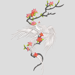 白鹤绣花花样版带下载