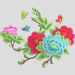牡丹花绣花花样版带下载