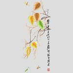 蜻蜓秋叶绣花花样版带下载