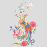 孔雀牡丹花绣花花样版带下载