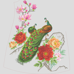 孔雀大红花 旗袍绣花花样版带下载
