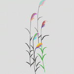彩色芦苇插画 窗帘