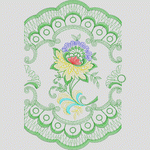 绿色蕾丝花边绣花图案 家纺 窗帘 装饰