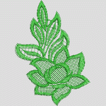 绿色刺绣植物图案 水溶