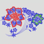 彩色刺绣花卉图案 水溶