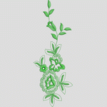 绿色刺绣植物图案 水溶