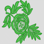 绿色刺绣花卉图案 水溶