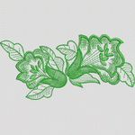 绿色植物刺绣图案 水溶