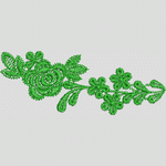 绿色刺绣花卉图案 水溶
