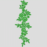 绿色花卉刺绣图案 水溶