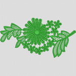 绿色刺绣花卉图案 水溶