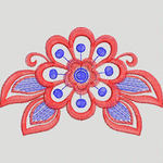 红色刺绣花卉图案 水溶