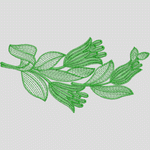 绿色植物刺绣图案 水溶
