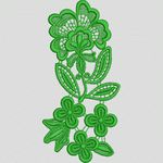 绿色刺绣花卉图案 水溶