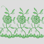 绿色植物刺绣图案 水溶