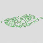 绿色刺绣花卉图案