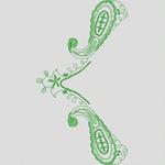 绿色刺绣花纹图案