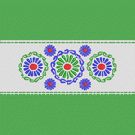 彩色花卉刺绣图案