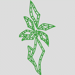 绿色植物刺绣图案