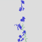 蓝色蕨类植物图案设计