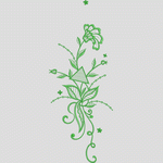 绿色植物刺绣图案