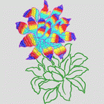 彩虹刺绣花朵图案