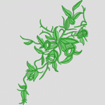 绿色植物刺绣图案