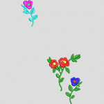彩色刺绣花朵图案