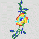 彩色刺绣玫瑰花图案