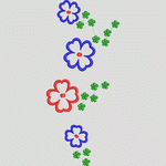 四朵花与四叶草图案