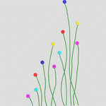 彩色花朵插图