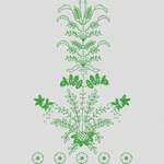 绿色植物刺绣图案设计