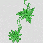 绿色植物刺绣图案