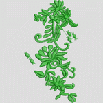 绿色植物刺绣图案