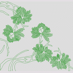 绿色植物线描图案