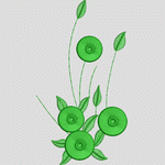 绿色植物刺绣图案