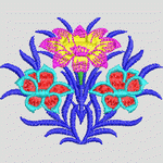 彩色花卉刺绣图案