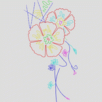 彩色花卉刺绣图案 花型