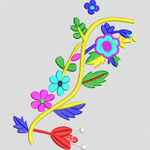 彩色花卉刺绣图案 花型