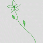 绿色刺绣花朵图案 花型