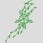 绿色刺绣花卉图案 花型