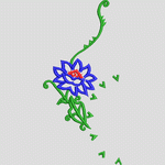 蓝色花朵刺绣图案 花型