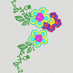 彩色刺绣花卉图案 花型
