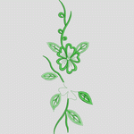 绿色植物刺绣图案 花型