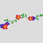 彩色花卉刺绣图案 花型