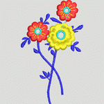 彩色花朵刺绣图案 花型
