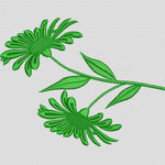 绿色绣花雏菊图案 花型
