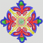 彩色刺绣对称图案 花型