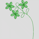 绿色花朵刺绣图案 花型