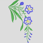 蓝色花朵刺绣图案 花型